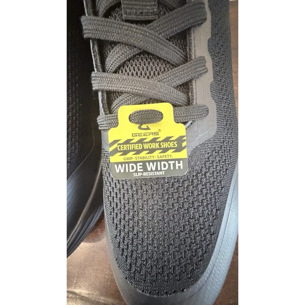 Geers Mens Work Shoes Size 12 W Black Slip Resistant Sneaker Air Cushion